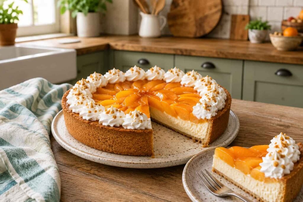Mileram torta sa breskvama i kremastim filom od vanilije