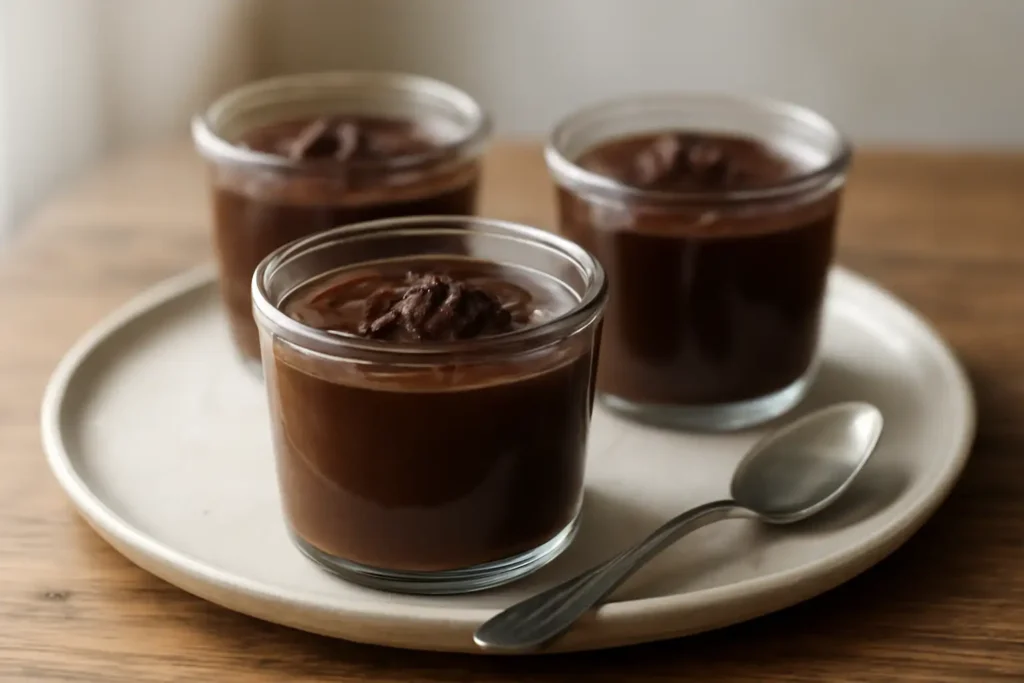 Domaći čokoladni puding s kakaom i tamnom čokoladom