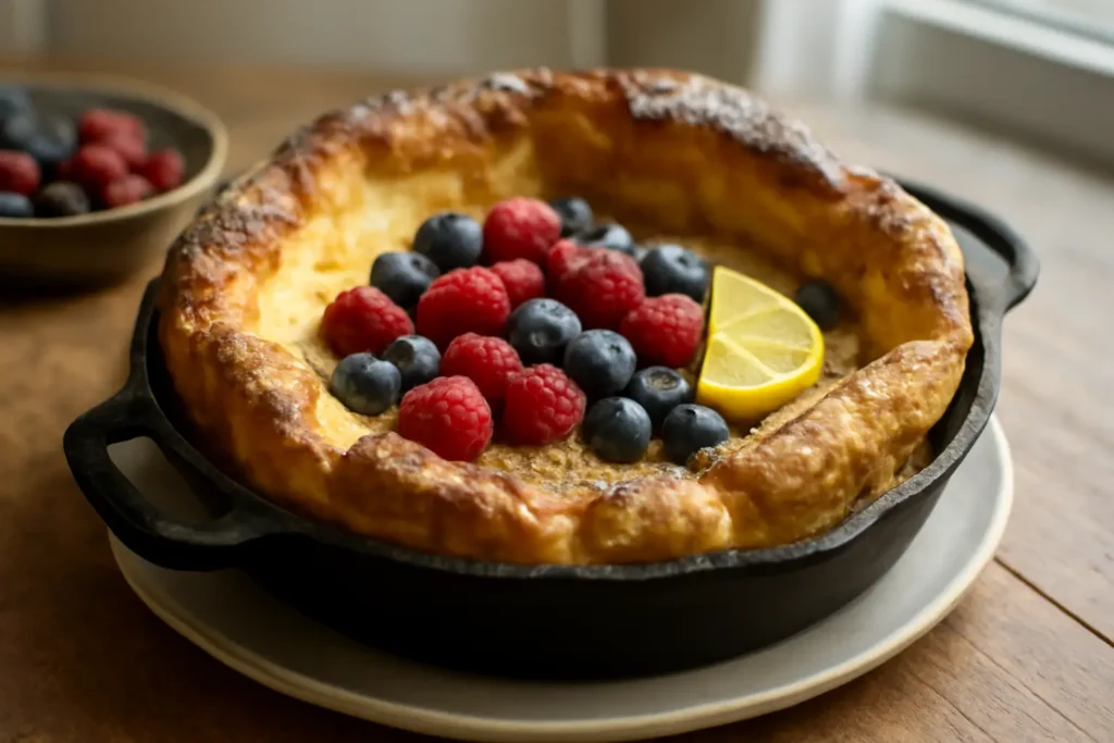 Velika palačinka iz rerne s limunom i bobicama (Dutch baby)