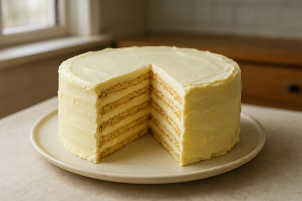 Posna keks torta s filom od pudinga i bademovog mlijeka