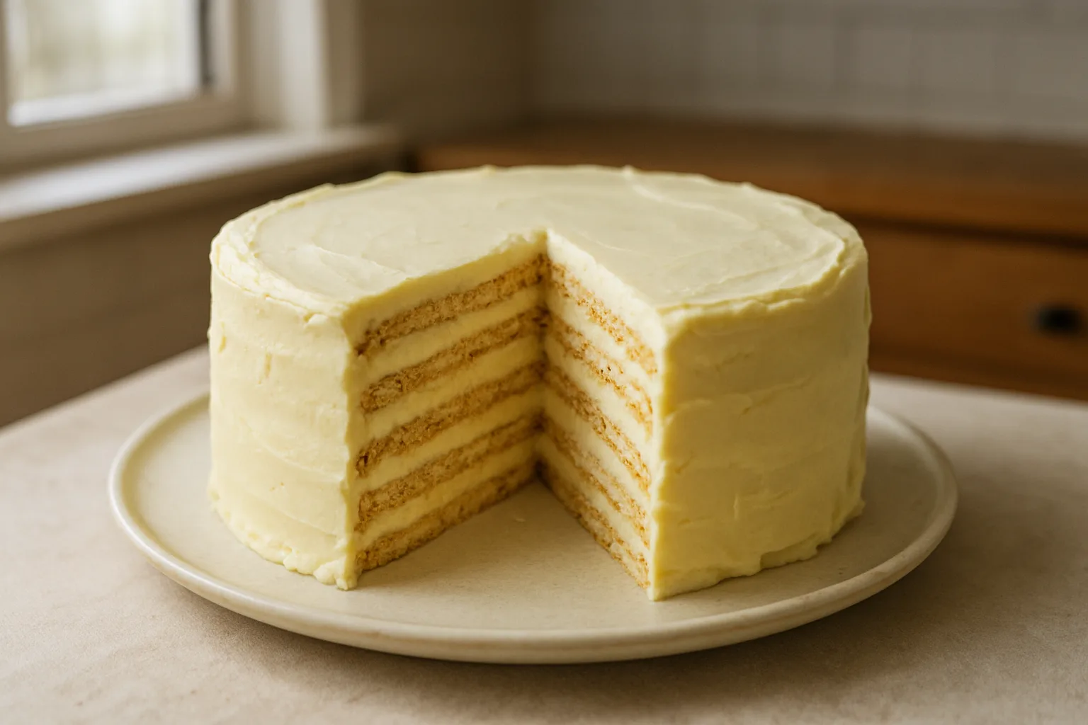 Posna keks torta s filom od pudinga i bademovog mlijeka