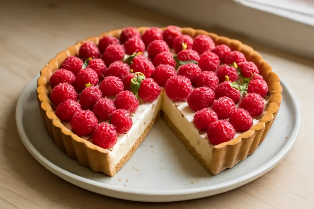 Tart s malinama i bijelom čokoladom