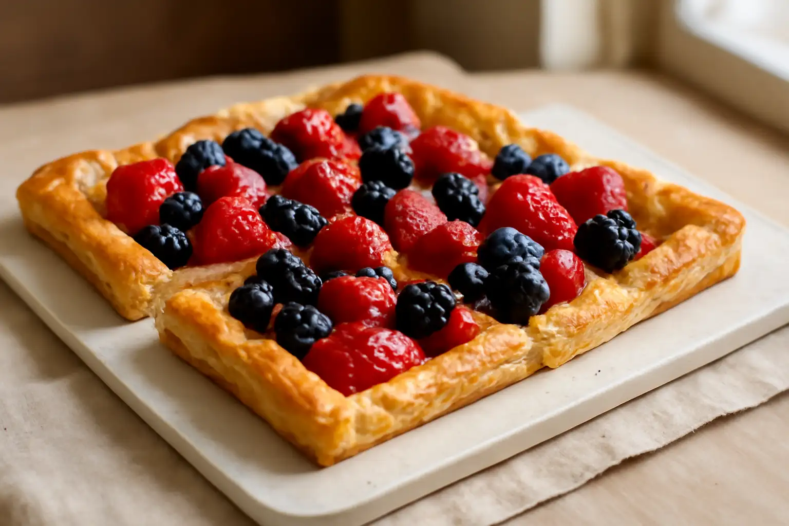 Lisnati tart sa šumskim voćem i vanilija kremom
